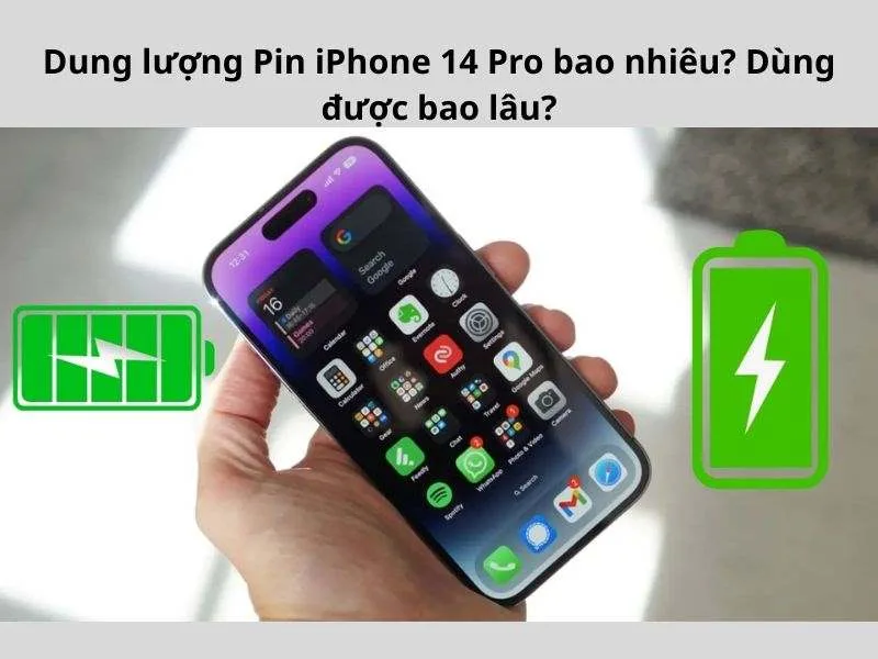 iPhone 14 Pro có dung lượng khoảng 3.200 mAh