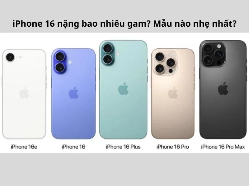iPhone 16 nặng bao nhiêu? Mẫu nào nhẹ nhất?