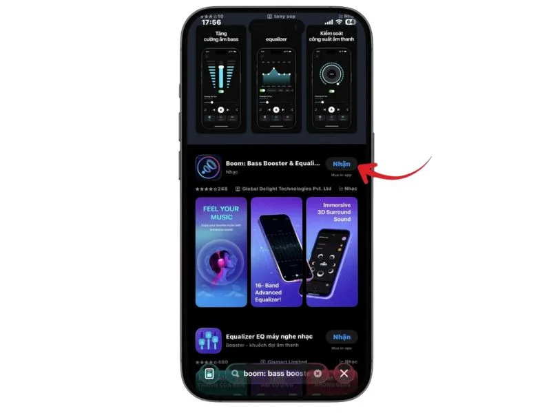 Tải ứng dụng Boom: Bass Booster & Equalizer để điều chỉnh EQ