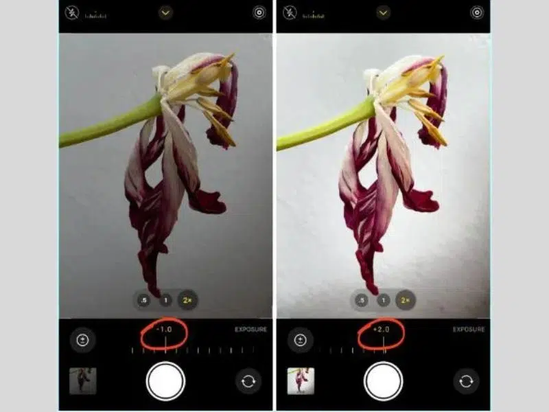 Điều chỉnh lượng sáng mà camera iPhone thu vào