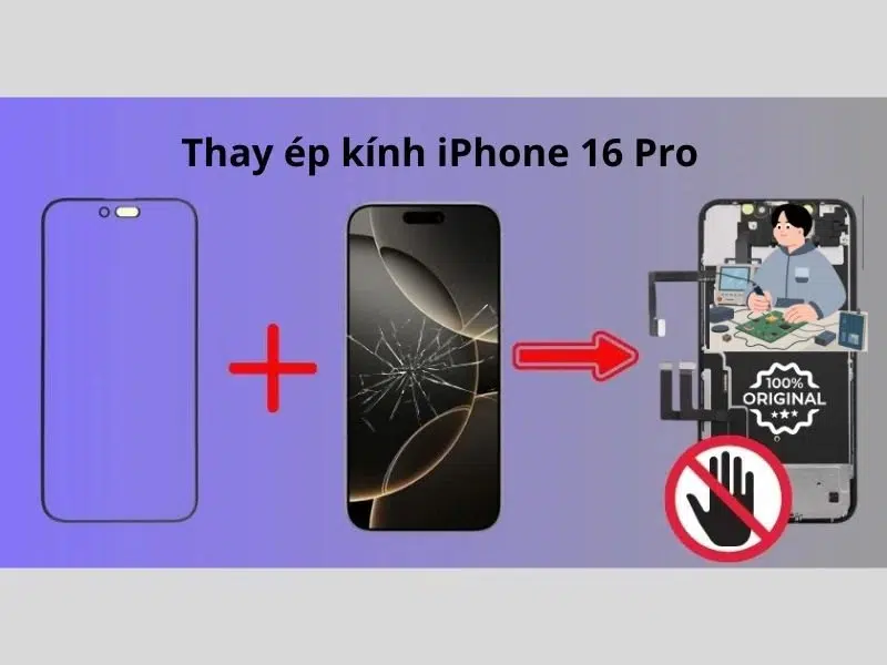Thay ép kính iPhone 16 Pro uy tín ở Di Động Xanh Đà Nẵng