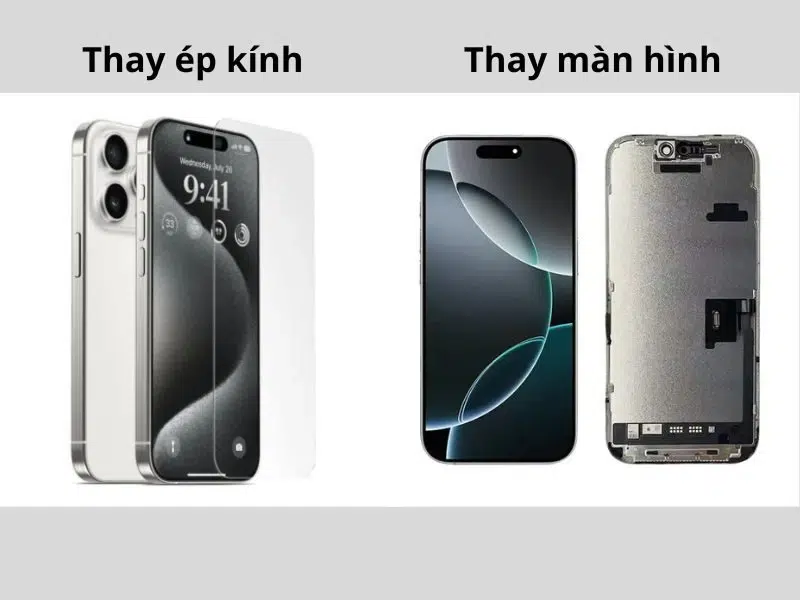 Thay ép kính và thay màn hình iPhone khác gì nhau