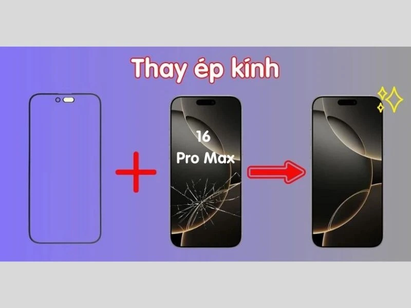 Thay ép kính iPhone 16 Pro Max Đà Nẵng tại Di Động Xanh