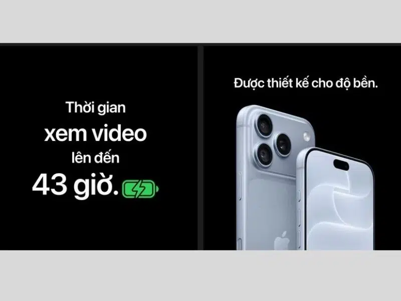 Thời lượng Pin kéo dài tối đa lên đến 43 giờ