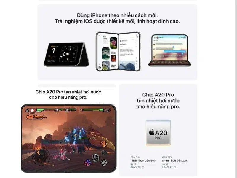 Chip A20 Pro hoạt động mạnh mẽ, xử lý nhanh, đa dạng tác vụ