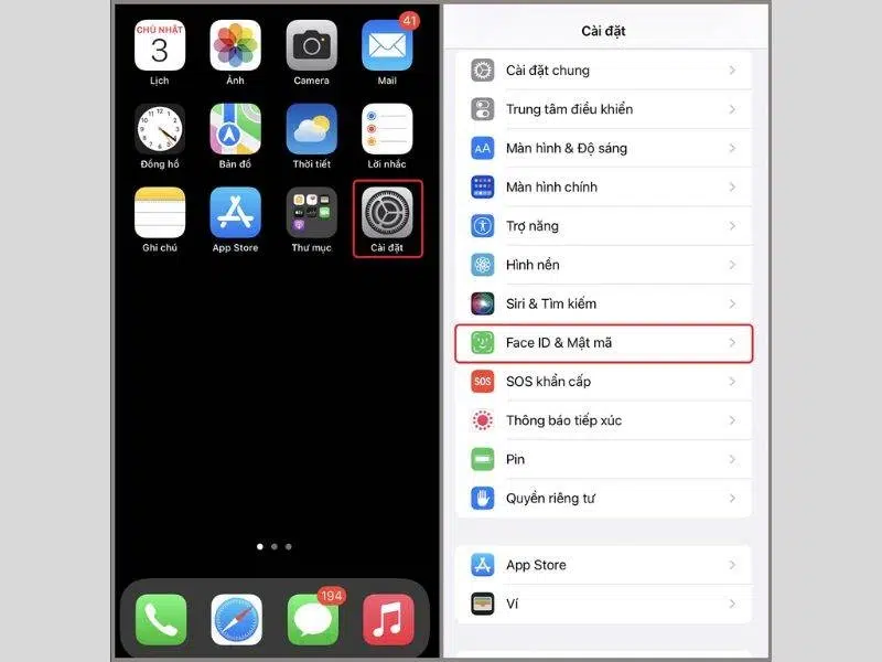 Mở cài đặt Face ID để thiết lập khuôn mặt thứ 2