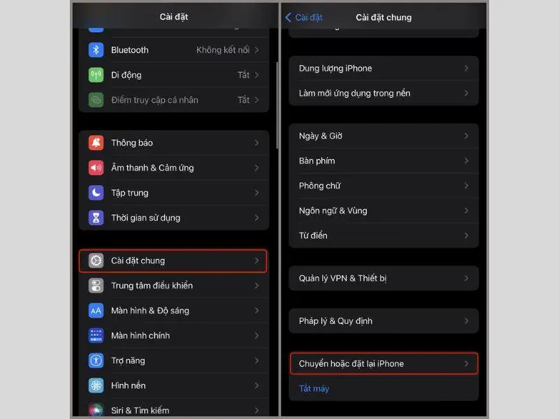 Tiến hành đặt lại cài đặt hệ thống cho iPhone